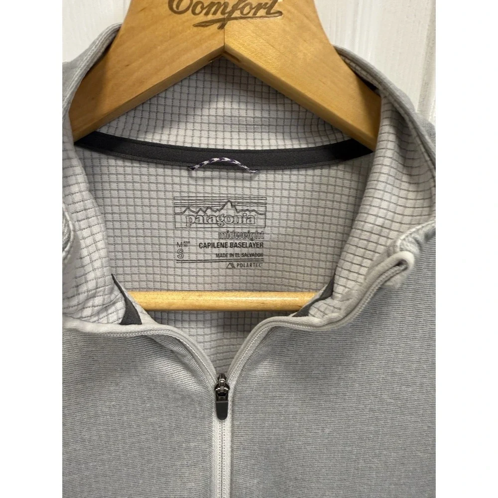 Patagonia Pullover Shirt Mens S Grey Capilene Baselayer 1/4 Zip Midweight